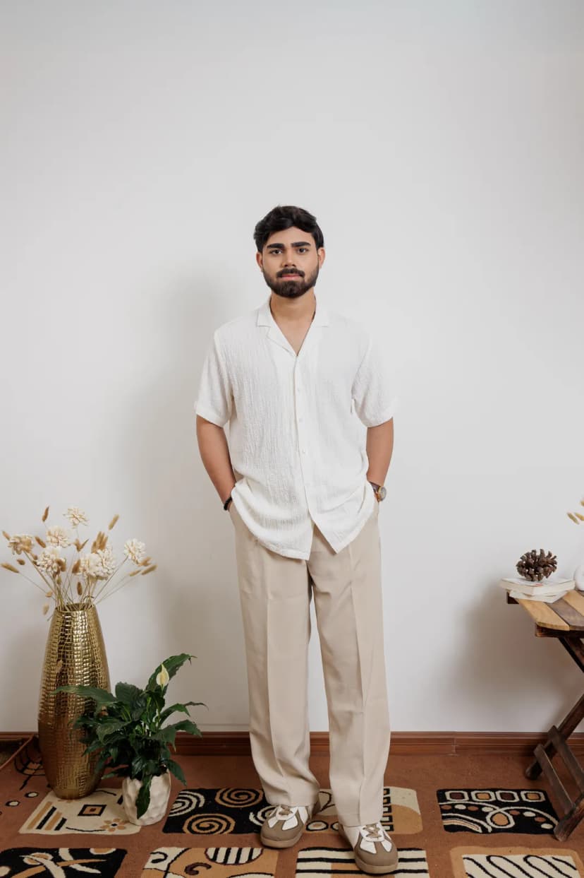 Rivera Ivory Cuban Collar Shirt
