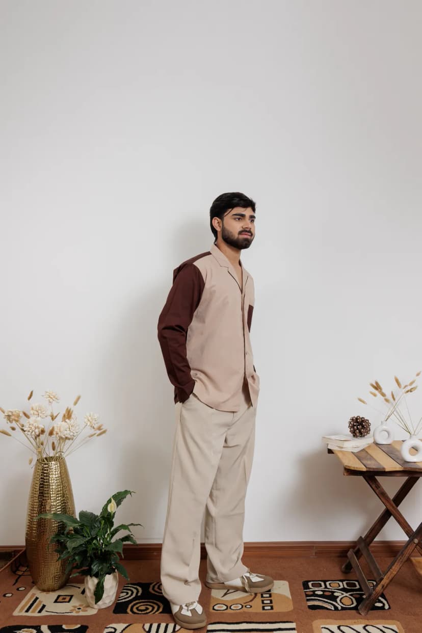Earth Tone Cuban Collar Shirt alternate view